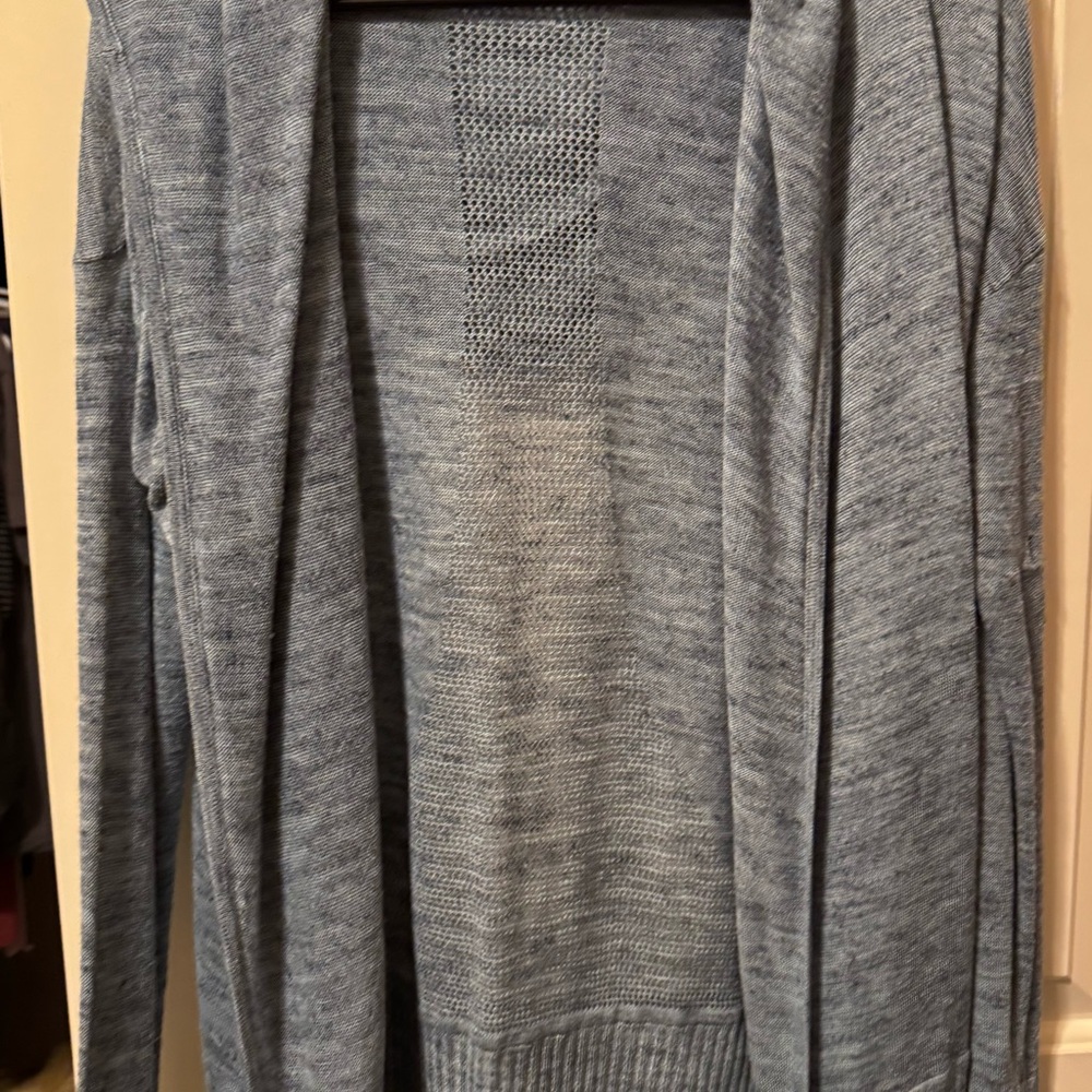 Lululemon Women's Blue Open-Front Sweater